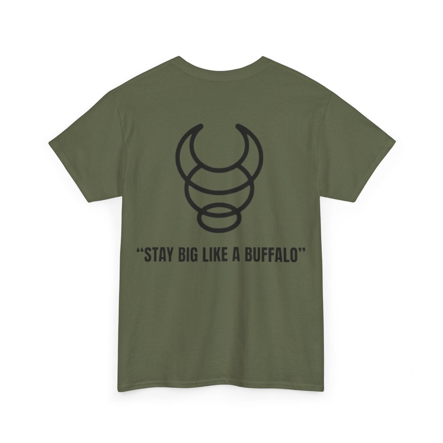 BIG BUFFALO olive green T-shirt