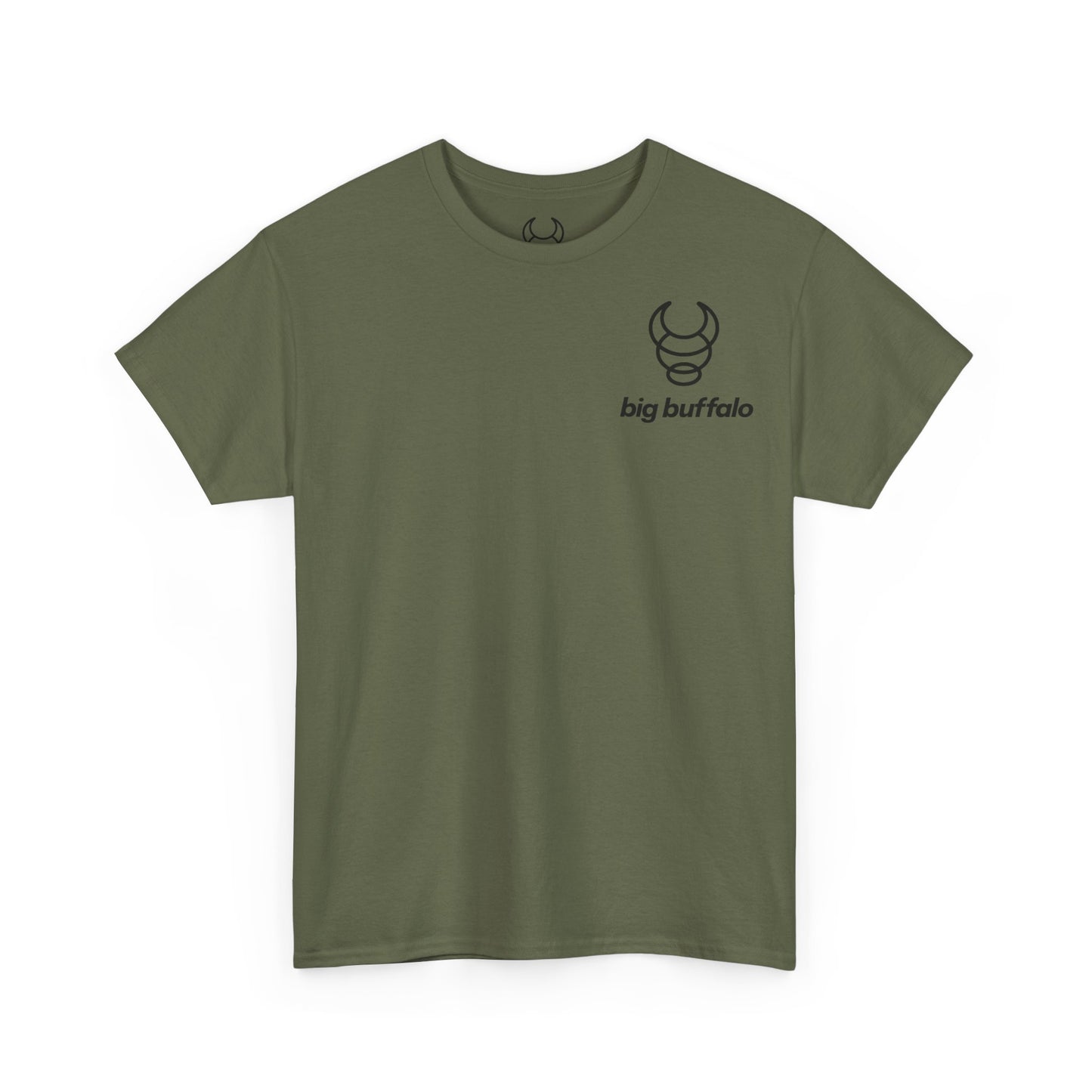BIG BUFFALO olive green T-shirt